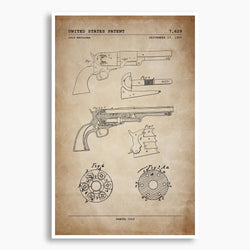 Colt Revolver Patent Poster; Patent Artwork