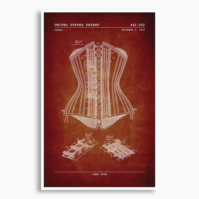 Corset Patent Poster; Patent Artwork