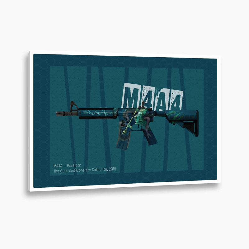 Counter-Strike: Global Offensive- M4A4 Poseidon Poster