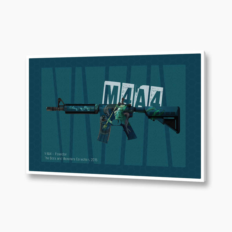 Counter-Strike: Global Offensive- M4A4 Poseidon Poster