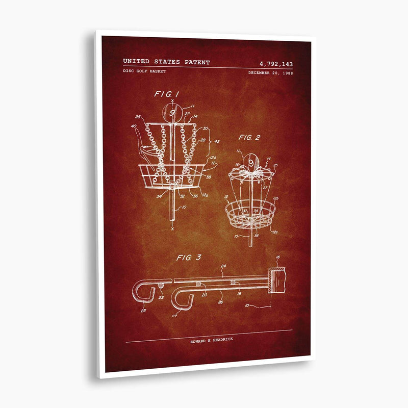 Disc Golf Basket Patent Poster; Patent Artwork