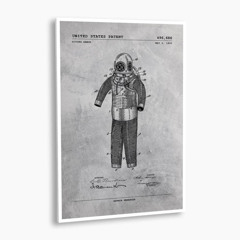 Diving Armor Patent Poster; Patent Artwork