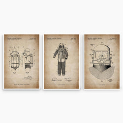Deep-Sea Diving Patent Poster Collection; Patent Artwork