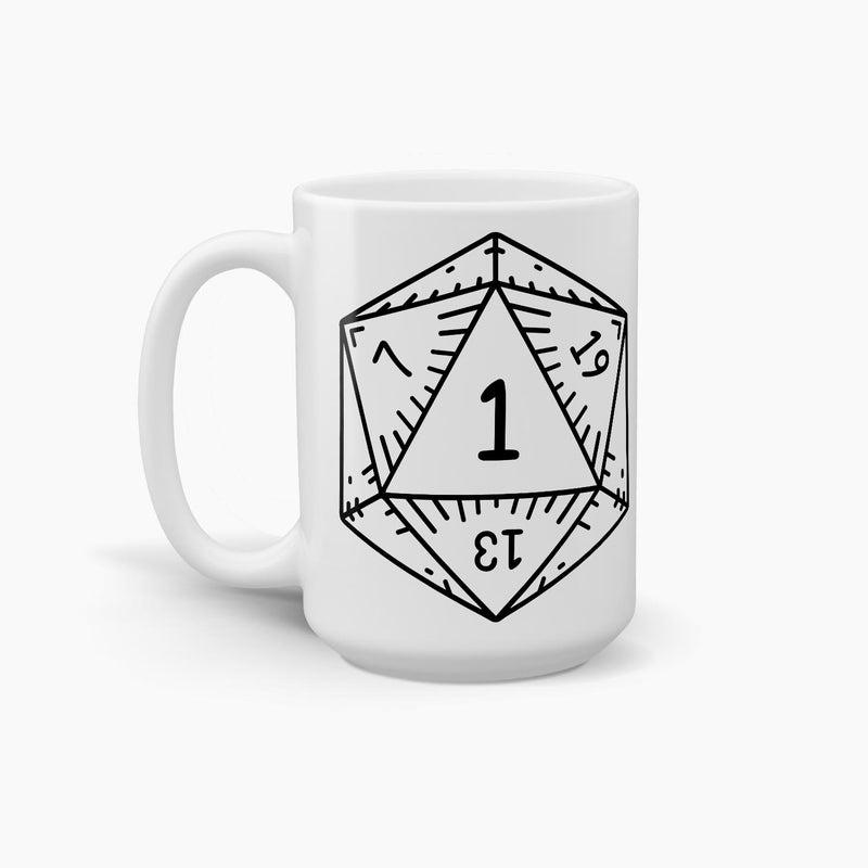 Dungeons and Dragons D20 Dice Natural 1 Coffee Mug