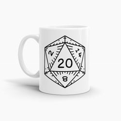 Dungeons and Dragons D20 Dice Natural 20 Coffee Mug