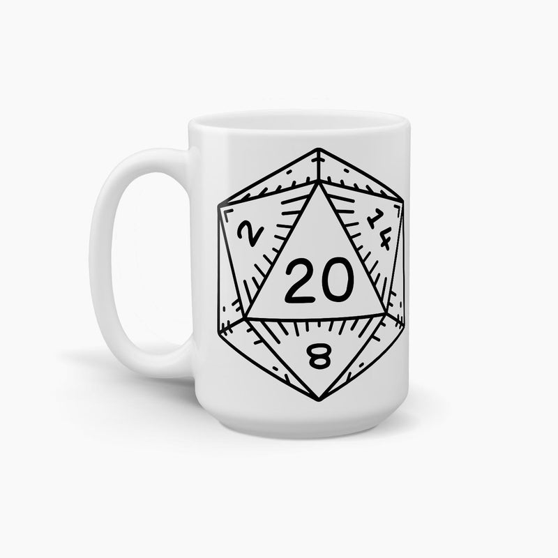 Dungeons and Dragons D20 Dice Natural 20 Coffee Mug