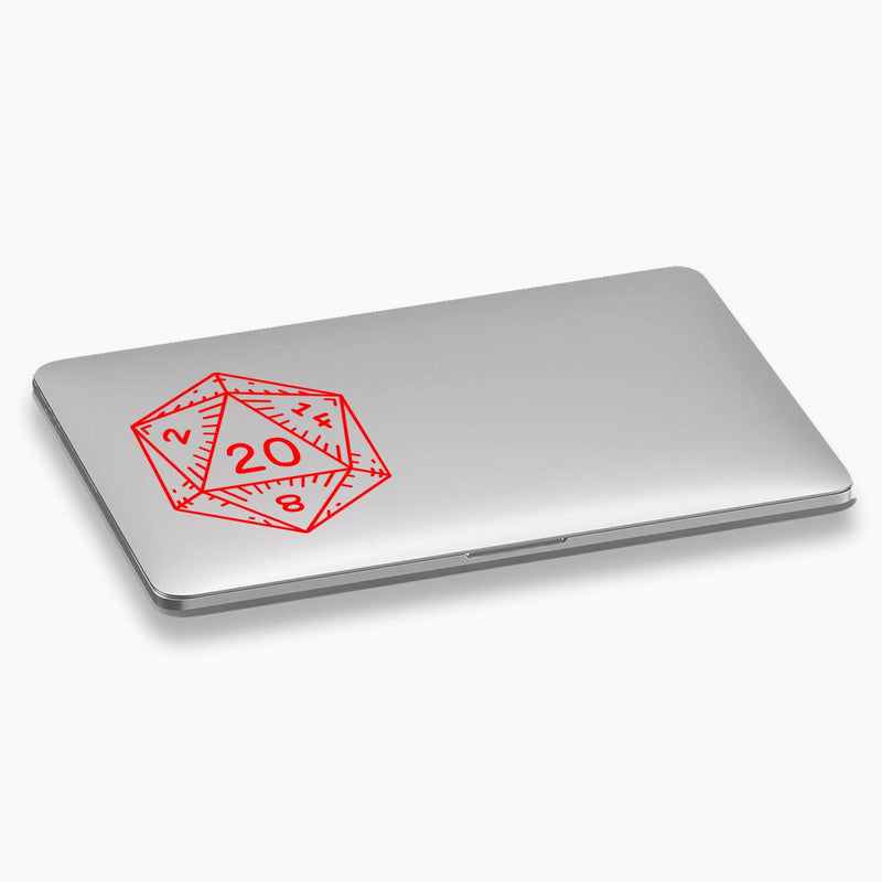 Dungeons and Dragons D20 Dice Natural 20 Vinyl Decal; Gaming Decals