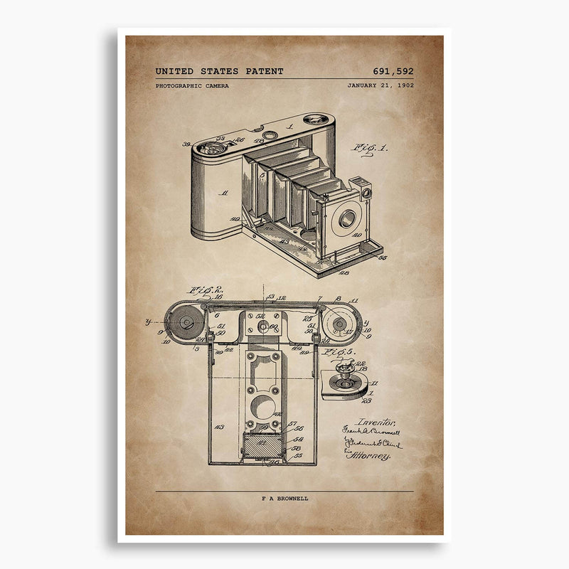Early Camera Patent Poster; Patent Artwork