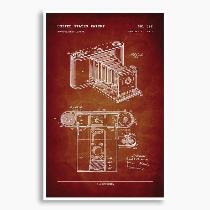 Early Camera Patent Poster; Patent Artwork