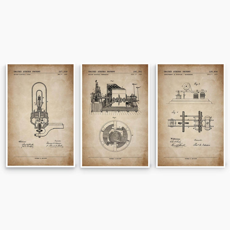 Edison Patent Poster Collection; Patent Artwork
