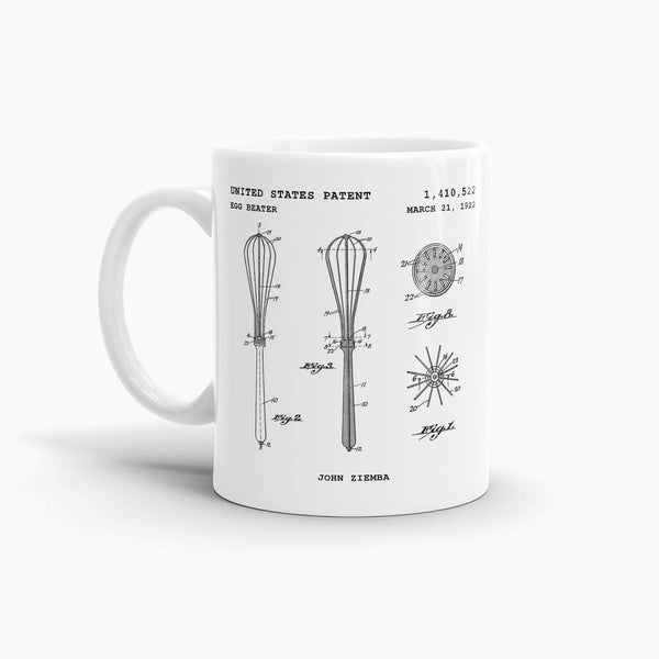 Egg Beater Patent Coffee Mug; Patent Drinkware
