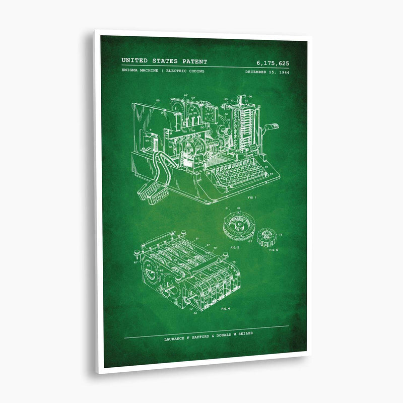 Enigma Machine Patent Poster; Patent Artwork