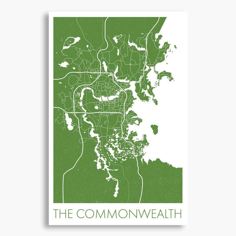 Fallout 4 - Commonwealth Map Poster; Gaming Artwork
