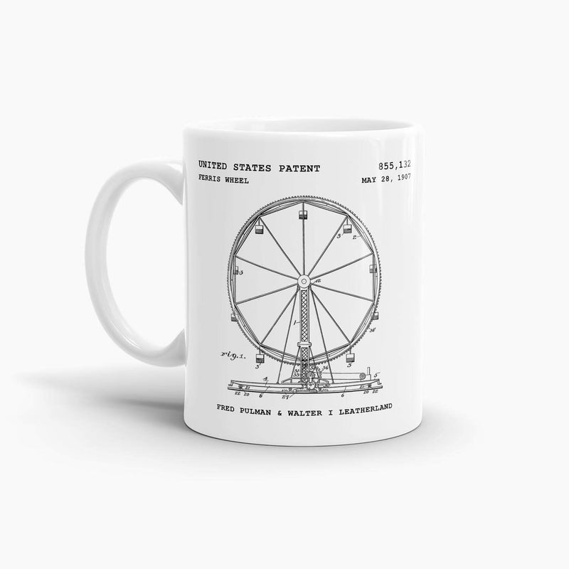 Ferris Wheel Patent Coffee Mug; Patent Drinkware