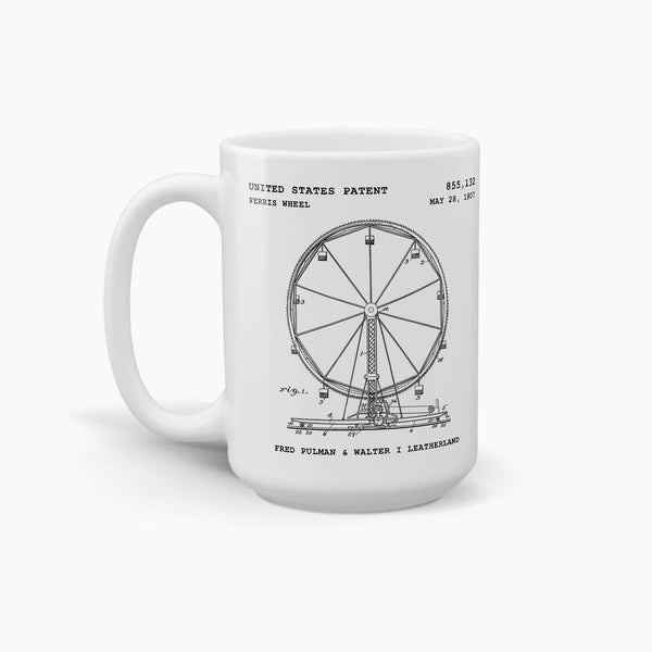 Ferris Wheel Patent Coffee Mug; Patent Drinkware