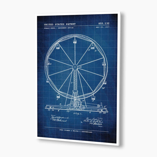 Ferris Wheel Patent Poster; Patent Artwork