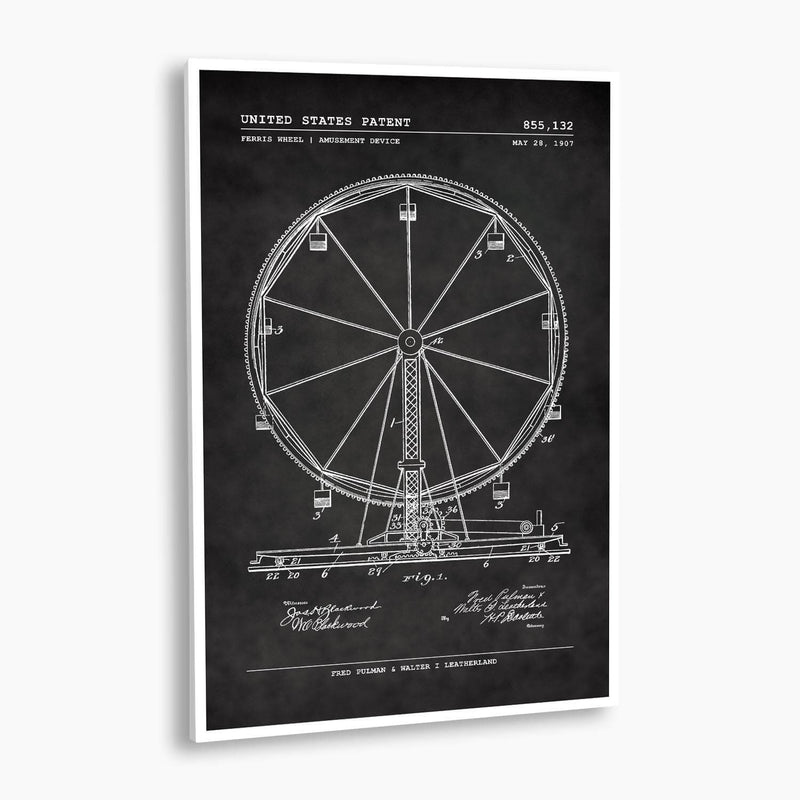 Ferris Wheel Patent Poster; Patent Artwork
