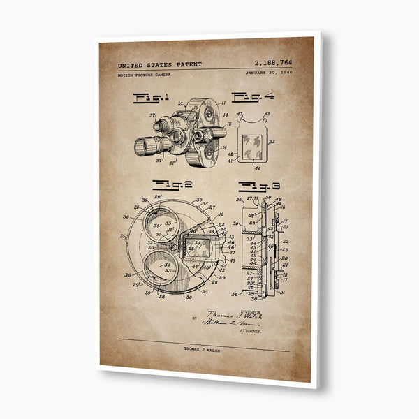 Film Camera Patent Poster; Patent Artwork
