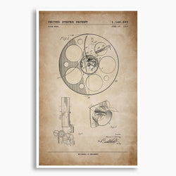 Film Reel Patent Poster; Patent Artwork