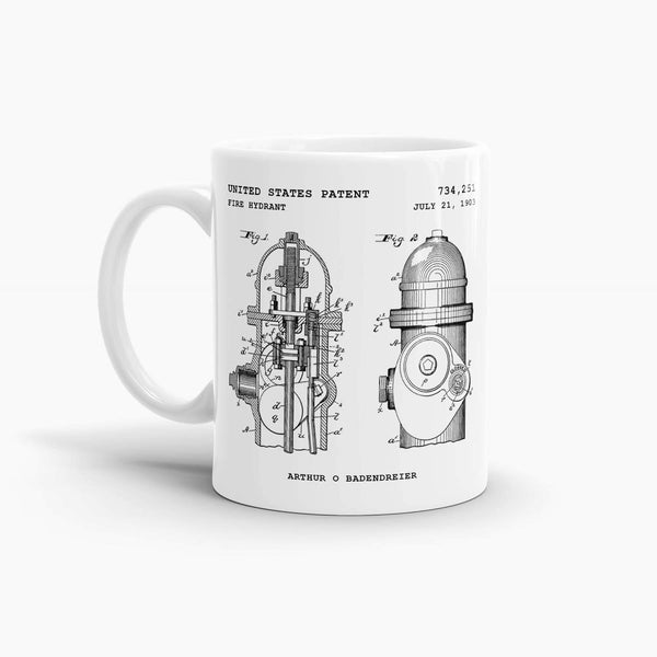 Fire Hydrant Patent Coffee Mug; Premium Patent Drinkware
