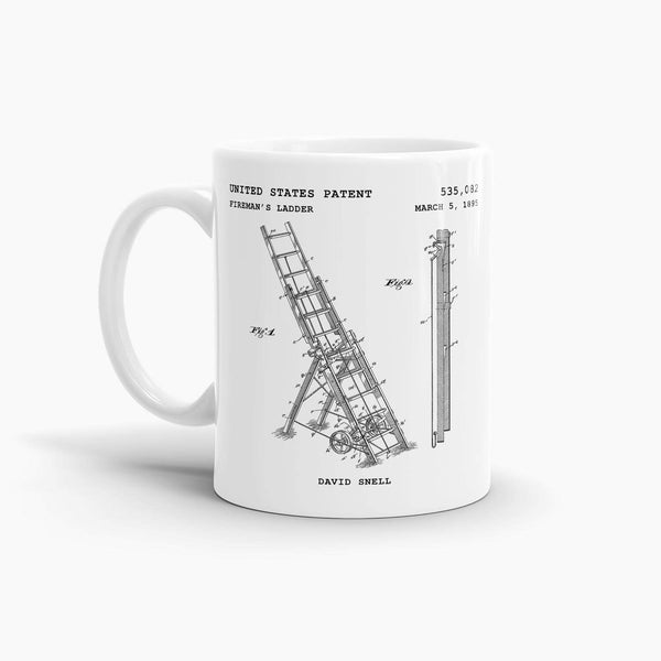 Fire Ladder Patent Coffee Mug; Patent Drinkware