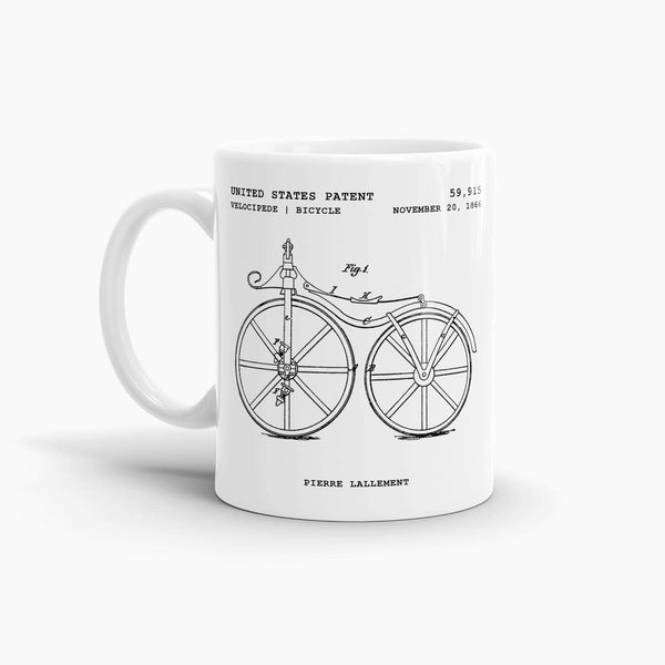 First Bicycle Patent Coffee Mug; Patent Drinkware