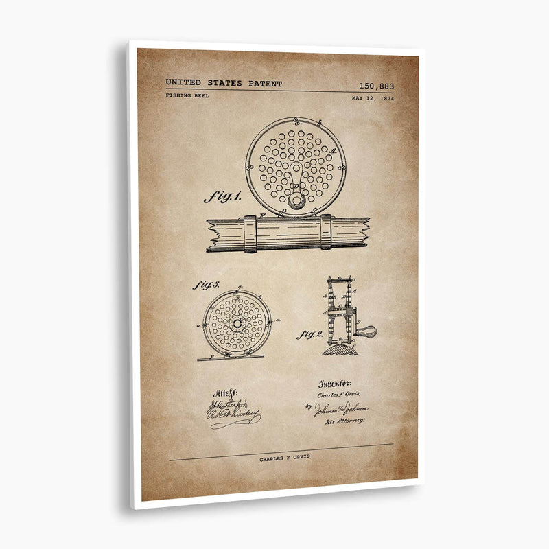 Fishing Reel Patent Poster; Patent Artwork