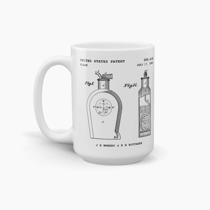 Flask Patent Coffee Mug; Patent Drinkware