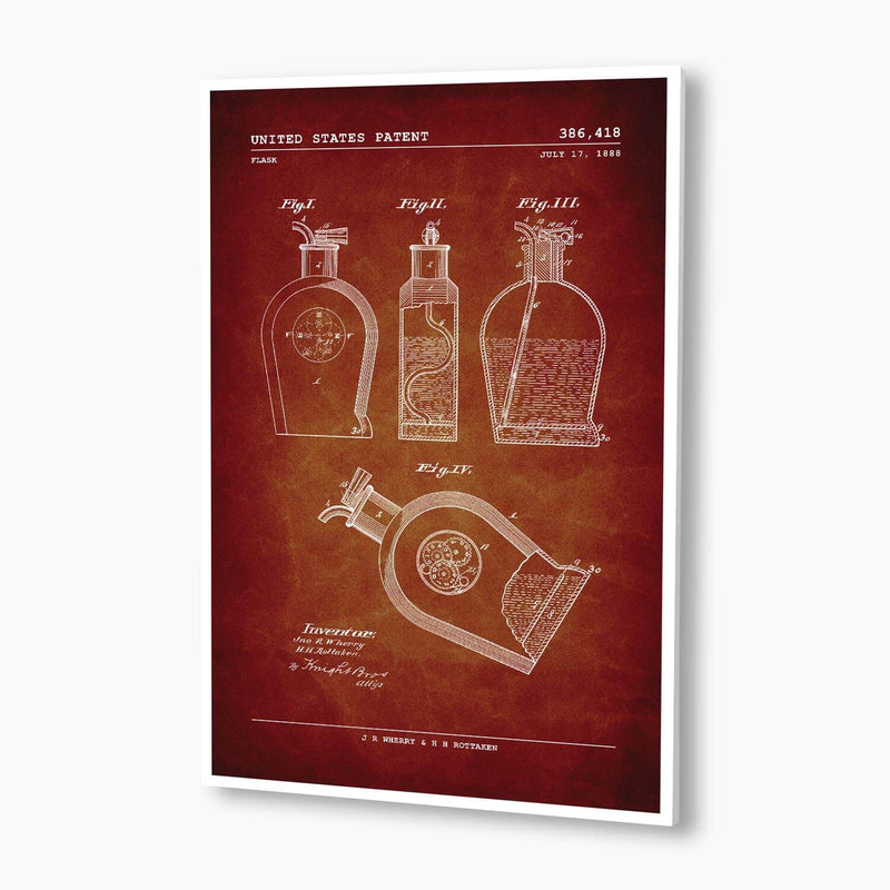 Flask Patent Poster; Patent Artwork