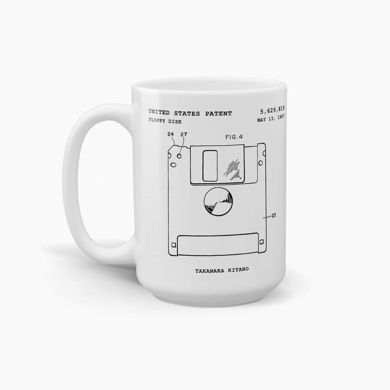 Floppy Disk Patent Coffee Mug; Patent Drinkware