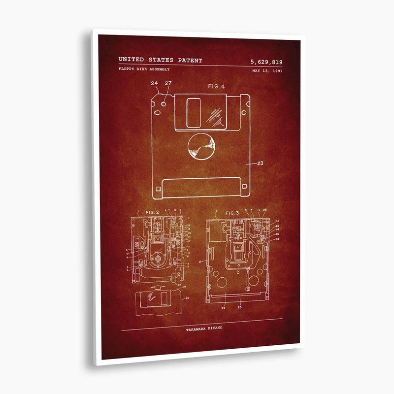 Floppy Disk Patent Poster; Patent Artwork