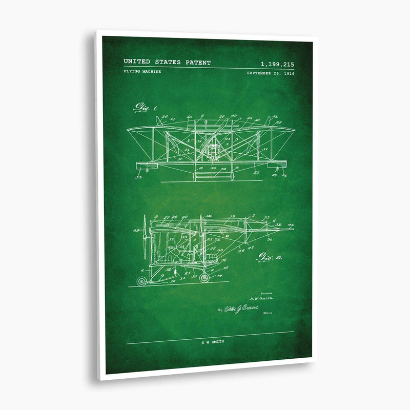 Flying Machine Aircraft Patent Poster; Patent Artwork