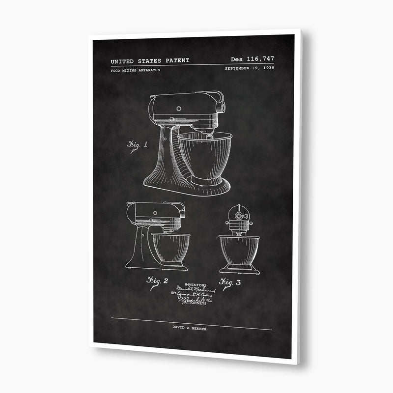 Food Mixer Patent Poster; Patent Artwork