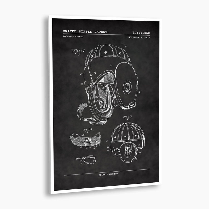 Football Helmet Patent Poster; Patent Artwork