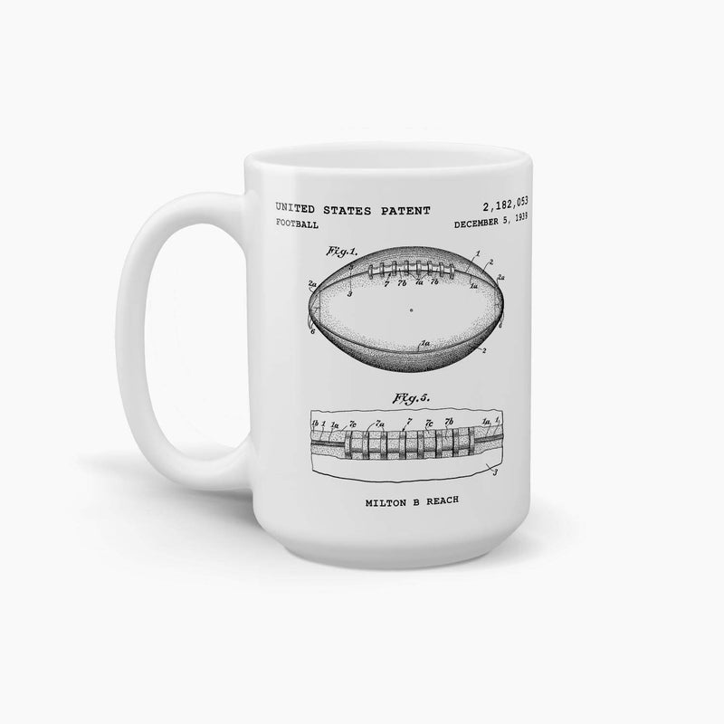 Football Patent Coffee Mug; Patent Drinkware