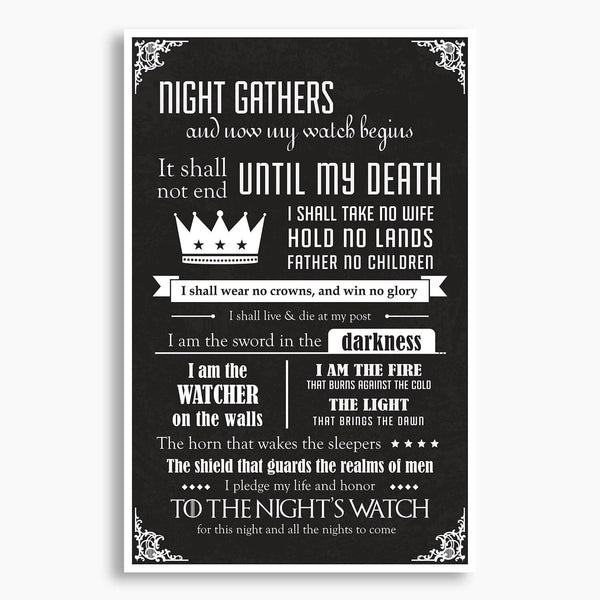 Game of Thrones - Night's Watch Oath Poster