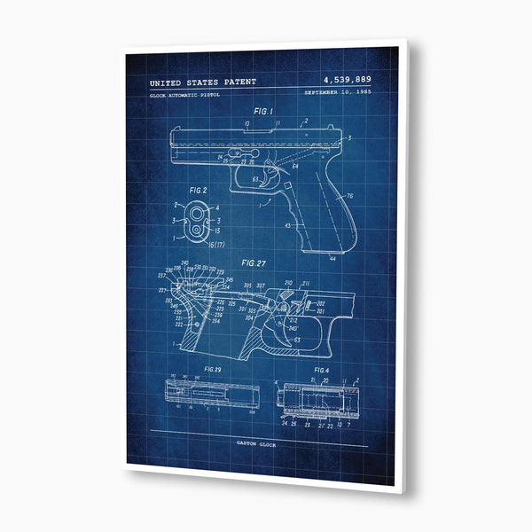 Glock Automatic Pistol Patent Poster; Patent Artwork