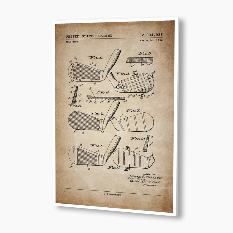 Golf Club: Iron Patent Poster; Patent Artwork