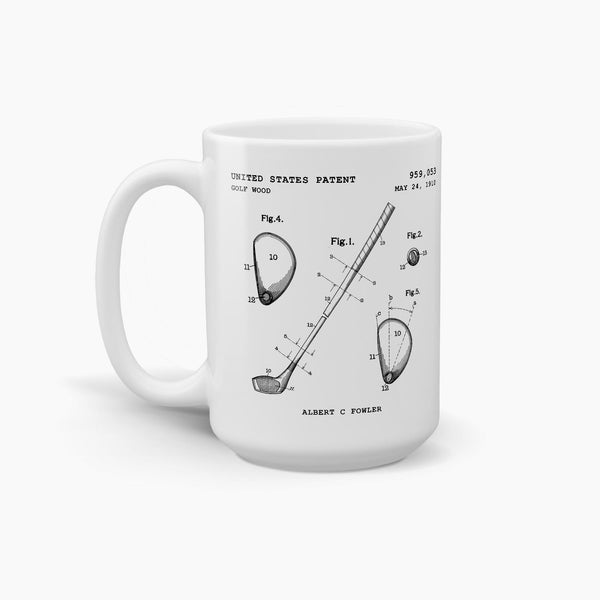 Golf Wood Patent Coffee Mug; Patent Drinkware