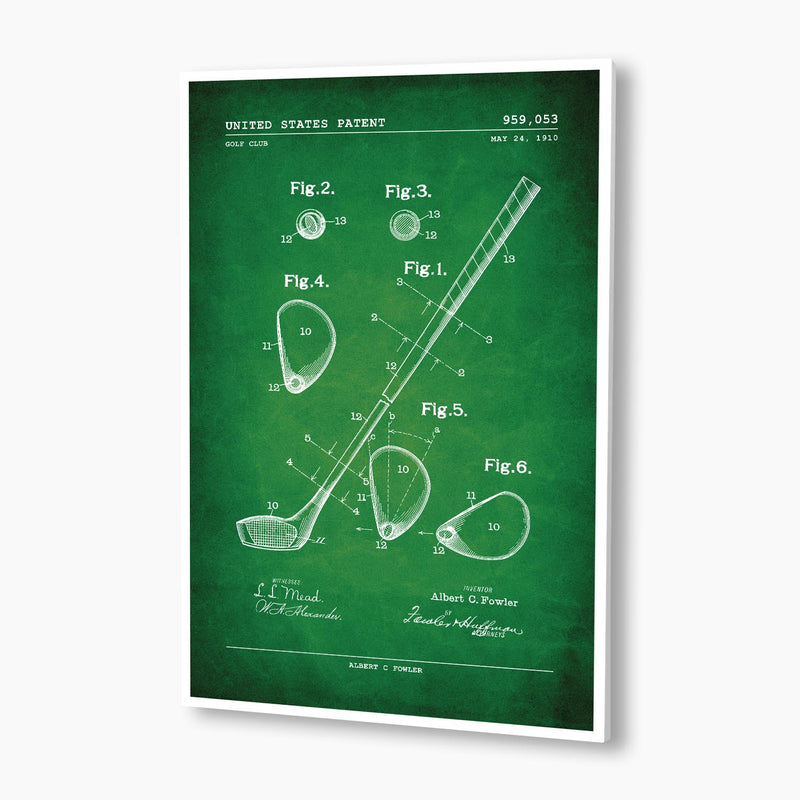 Golf Club: Wood Patent Poster; Patent Artwork