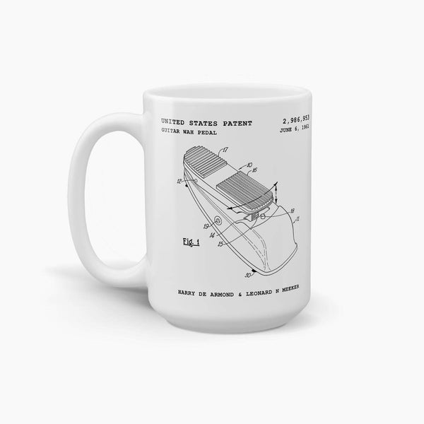 Guitar Wah Pedal Patent Coffee Mug; Patent Drinkware