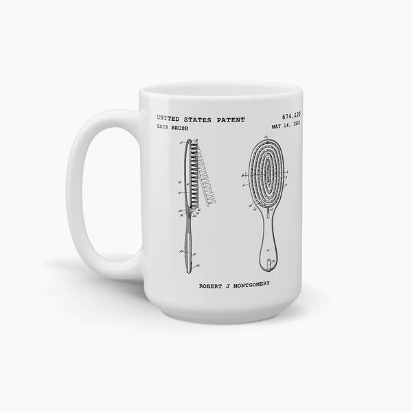 Hair Brush Patent Coffee Mug; Patent Drinkware