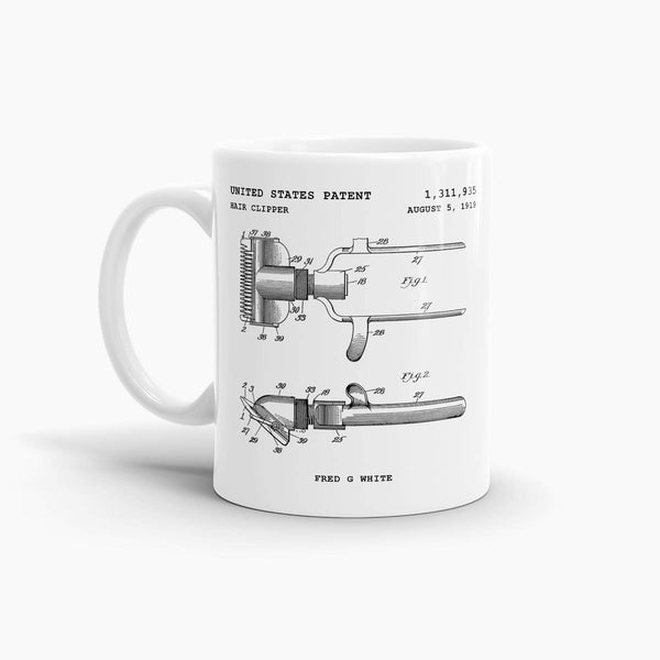 Hair Clipper Patent Coffee Mug; Patent Drinkware