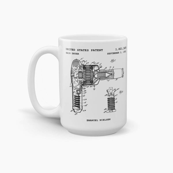 Hair Dryer Patent Coffee Mug; Patent Drinkware