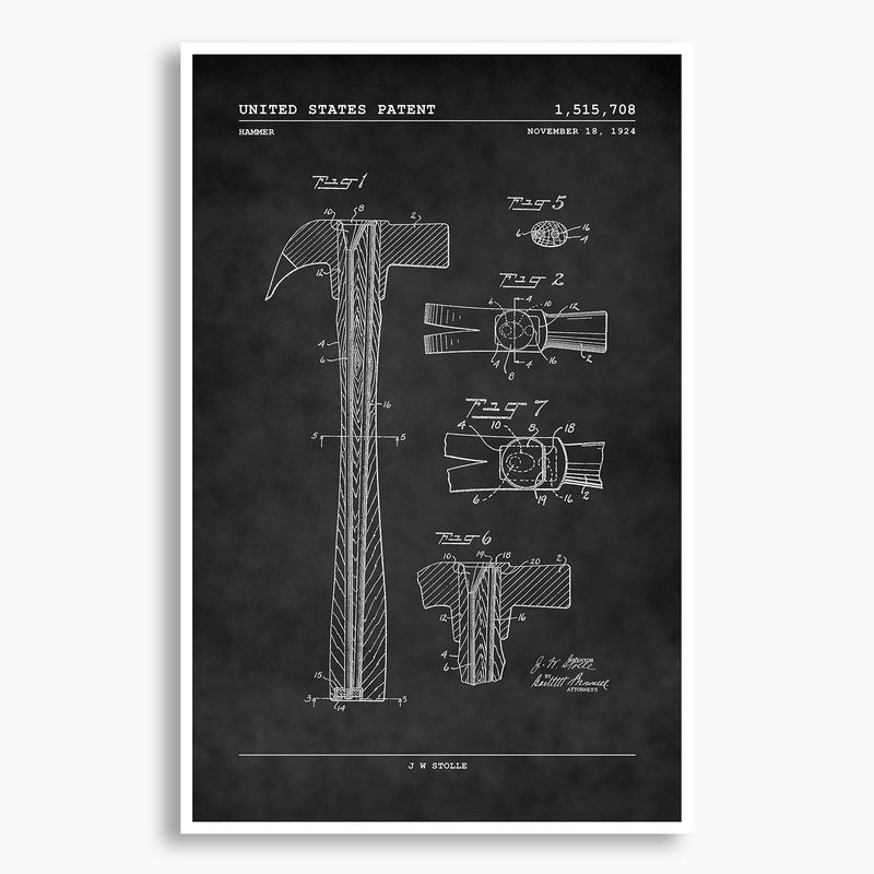 Hammer Patent Poster; Patent Artwork