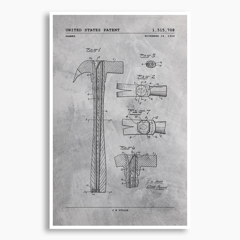 Hammer Patent Poster; Patent Artwork