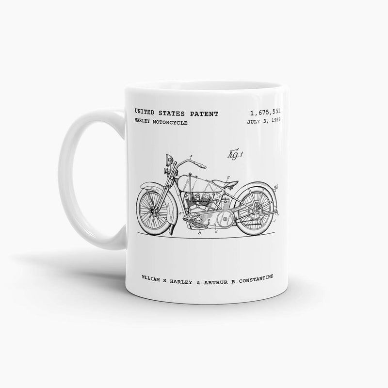 Harley Motorcycle Patent Coffee Mug; Patent Drinkware