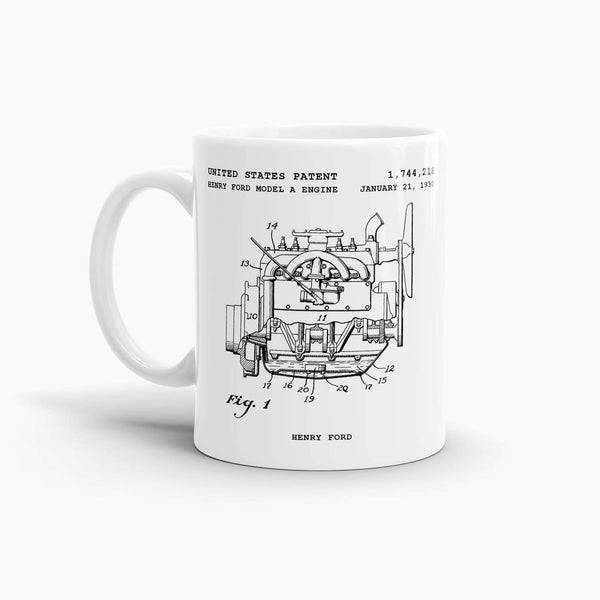 Henry Ford Model A Patent Coffee Mug; Automotive Drinkware