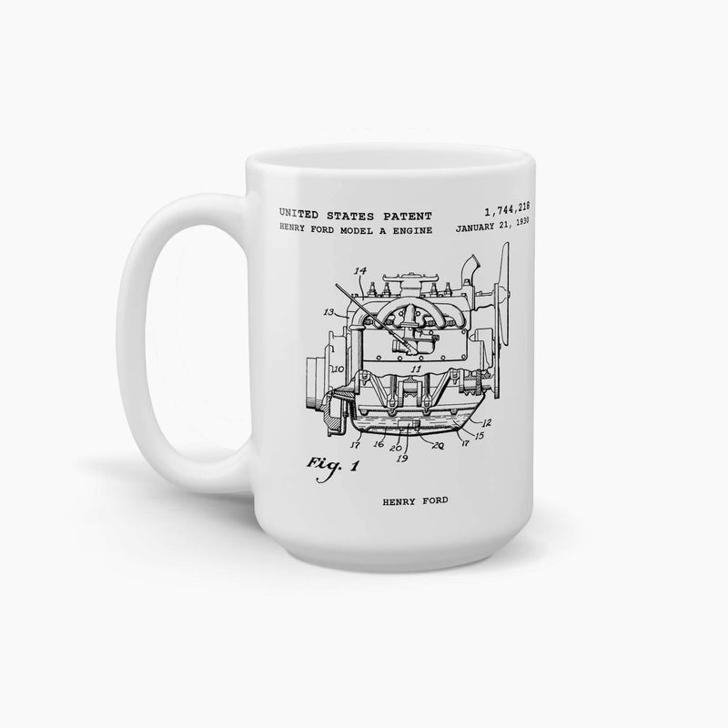 Henry Ford Model A Patent Coffee Mug; Automotive Drinkware