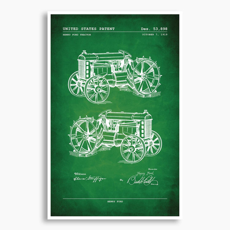 Henry Ford Tractor Patent Poster; Patent Artwork